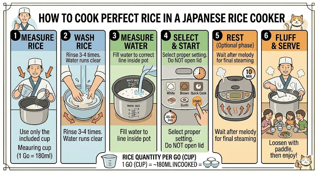 How to Cook Rice in a Japanese Rice Cooker Step by Step