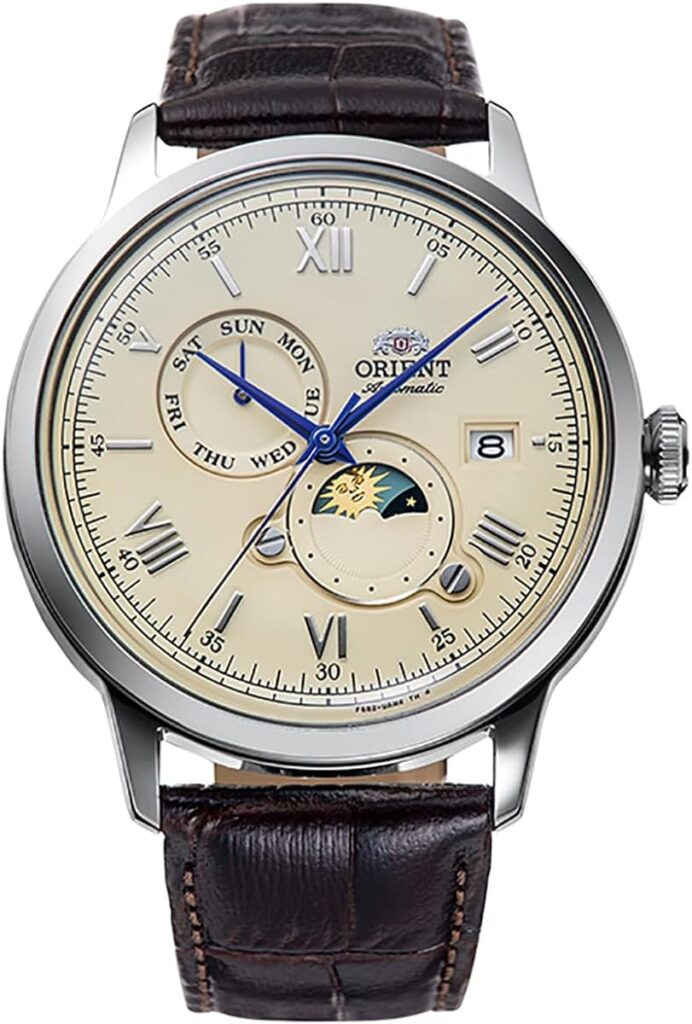 ORIENT Bambino SUN & MOON Automatic Watch Mechanical Automatic RN-AK0803Y Men's White Silver