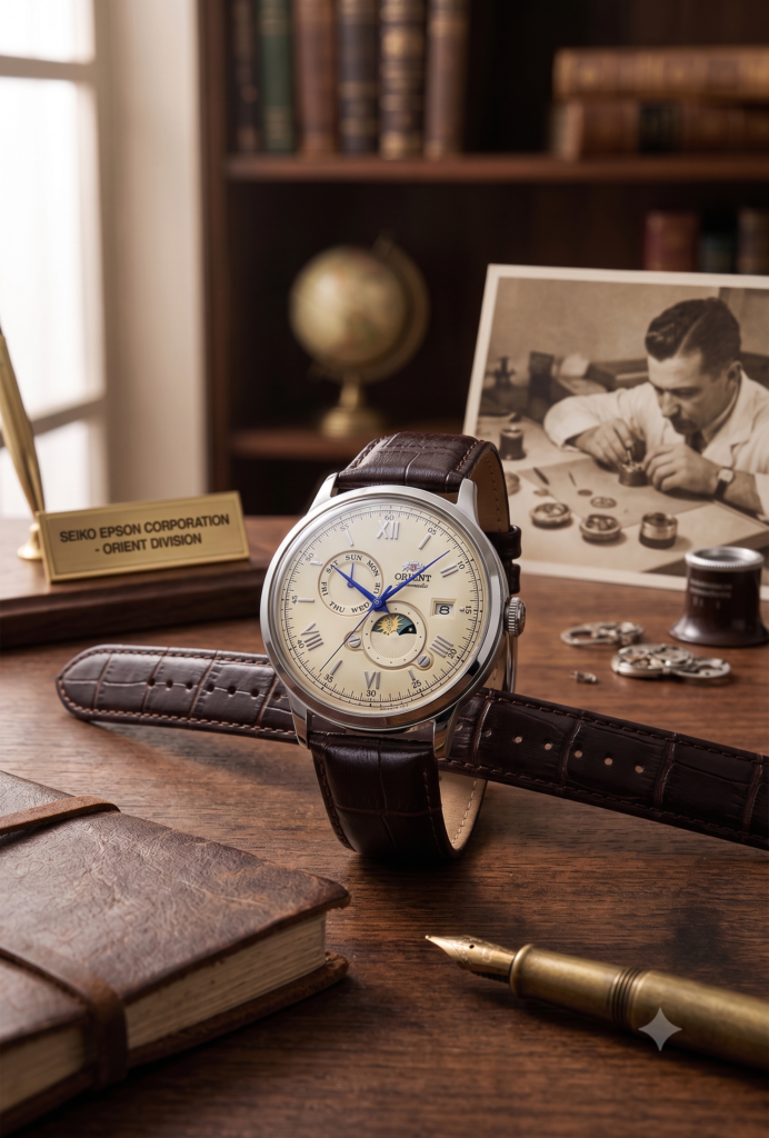 ORIENT Bambino SUN & MOON Automatic Watch Mechanical Automatic RN-AK0803Y Men's White Silver