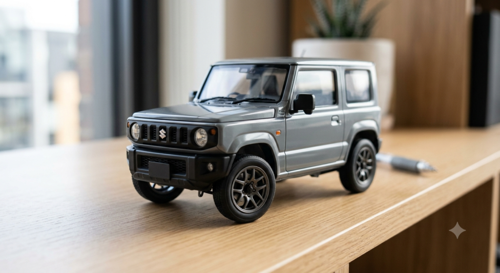 #4: AOSHIMA Raku-Pla — Suzuki Jimny JB64 Custom Wheel (Medium Gray) 1/32 (Snap Kit No.09CU-MG)