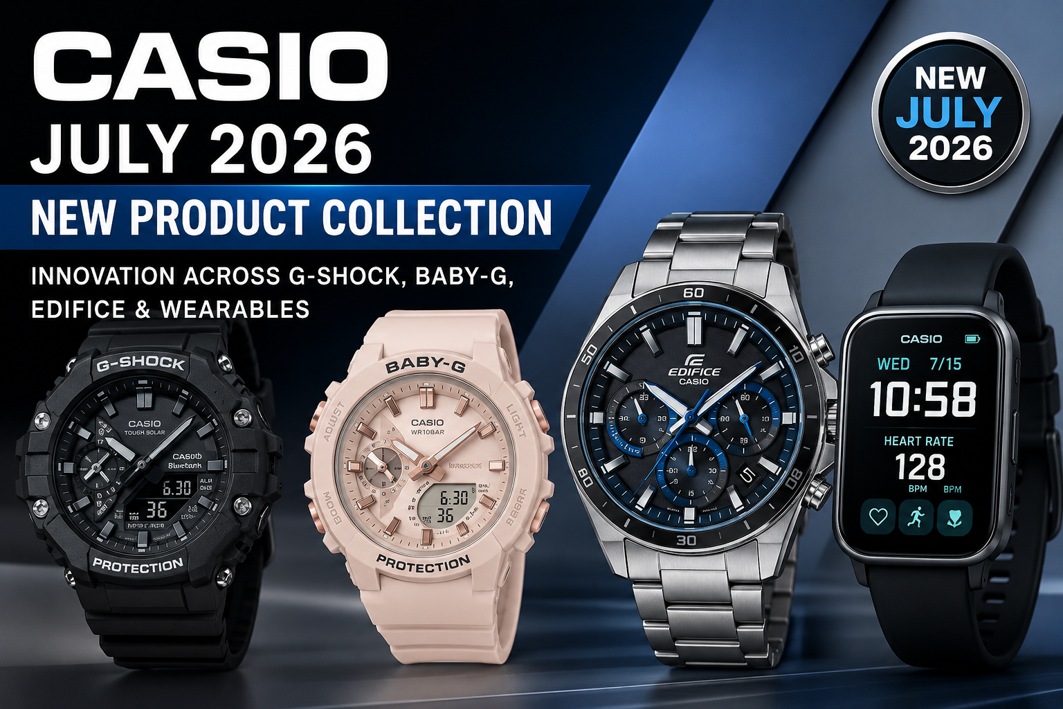 CASIO July 2026 New Product Collection: Innovation Across G-SHOCK, BABY-G, EDIFICE & Wearables