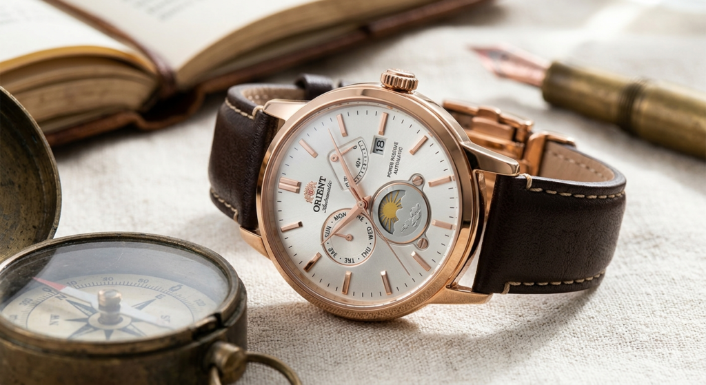 #3 Best-Selling Orient Watch: ORIENT Classic Sun & Moon (RN-AK0001S)