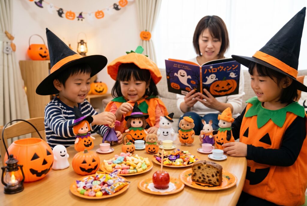 Fun Halloween activities at home with kids, dolls, and figures